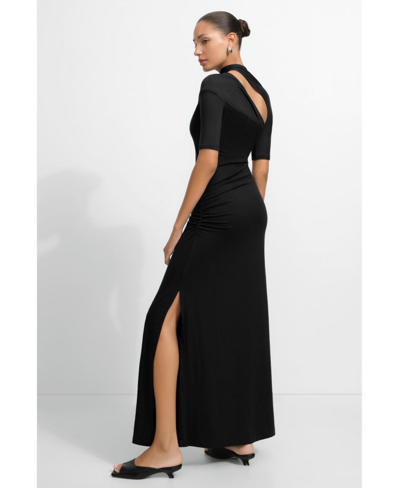 Women's Zola Cutout-Shoulder Jersey Midi Dress with Side Slit