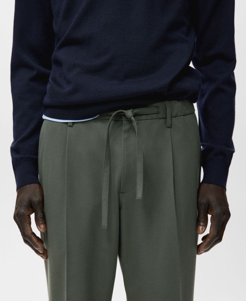 Men's Regular Fit Cord Pleated Pants