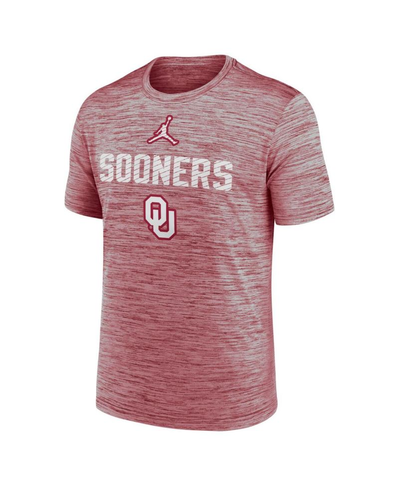 Men's Crimson Oklahoma Sooners Campus Slant Velocity Performance T-Shirt