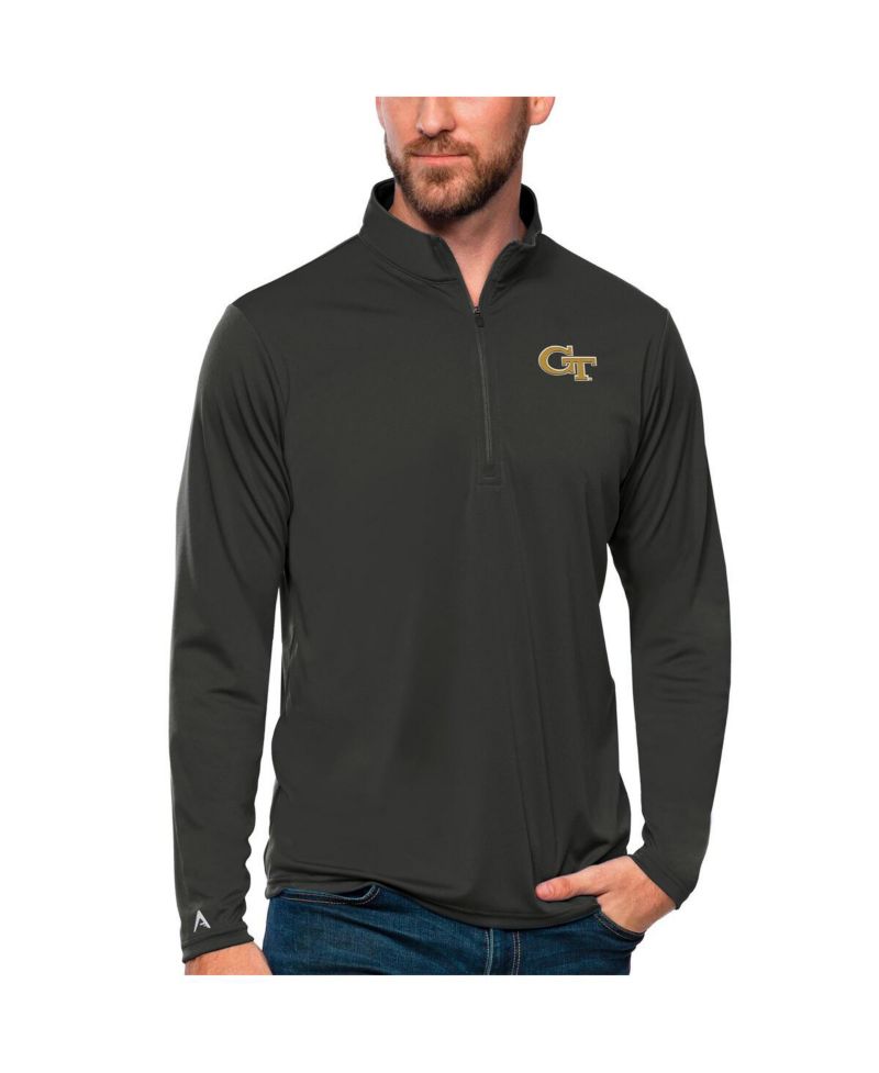 Men's Charcoal Georgia Tech Yellow Jackets Tribute Quarter-Zip Top