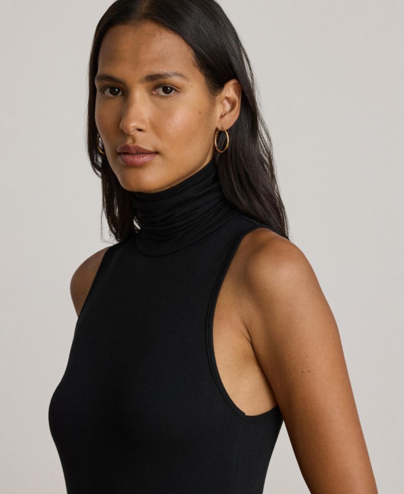 Women's Sleeveless Turtleneck Maxi Dress
