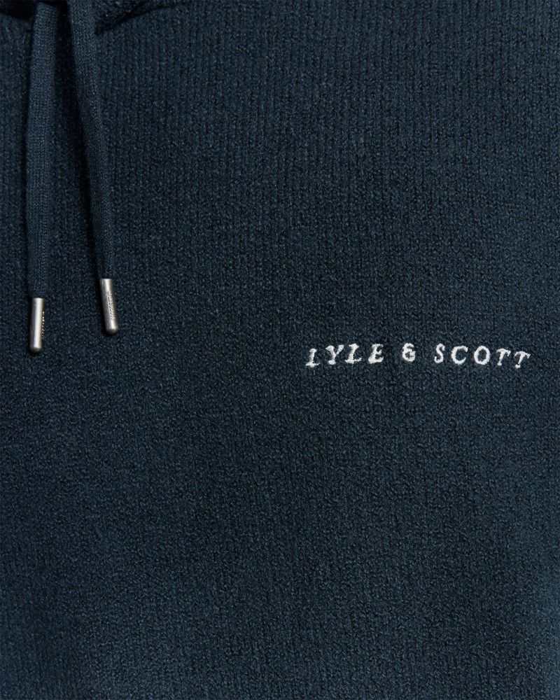 Men's Script Long Sleeve Knitted Hoodie
