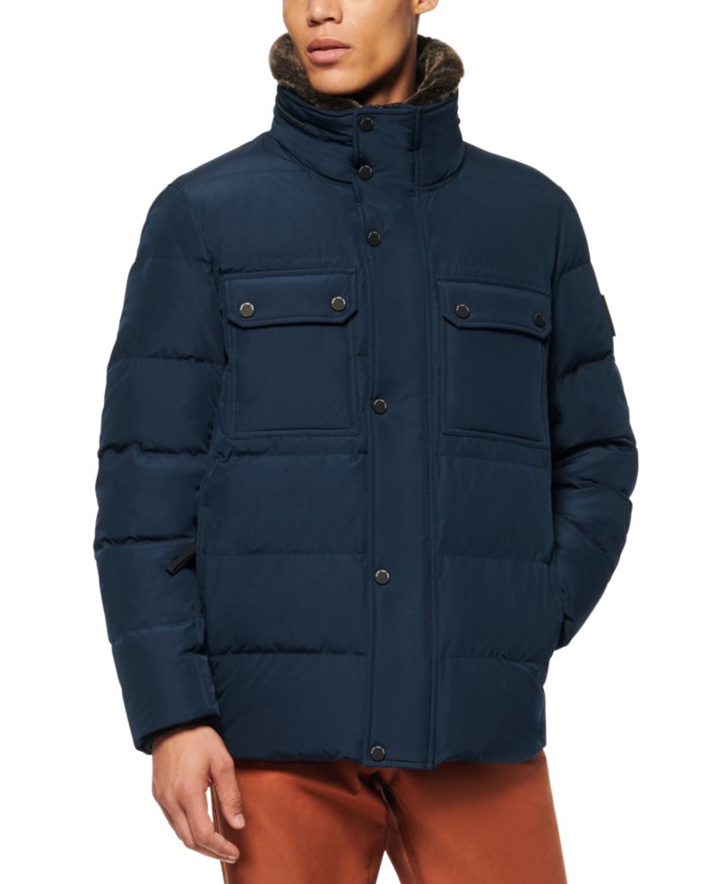 Men's Godwin Quilted Trucker Jacket with Removable Faux-Fur Trim