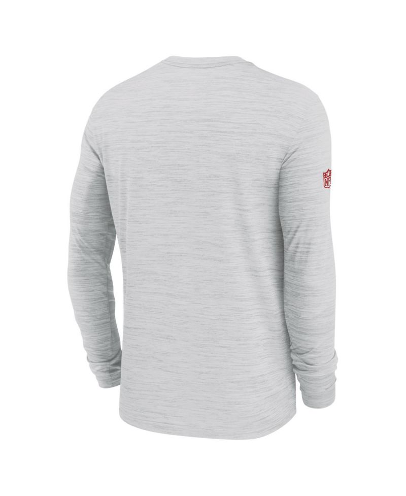 Men's Ash Kansas City Chiefs Sideline Velocity Performance Long Sleeve T-Shirt