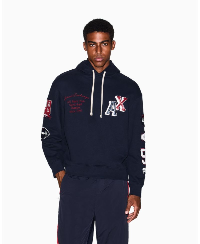 Men's Embroidered Multi Badge Hoodie