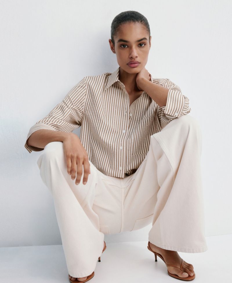 Women's Crop Striped Shirt