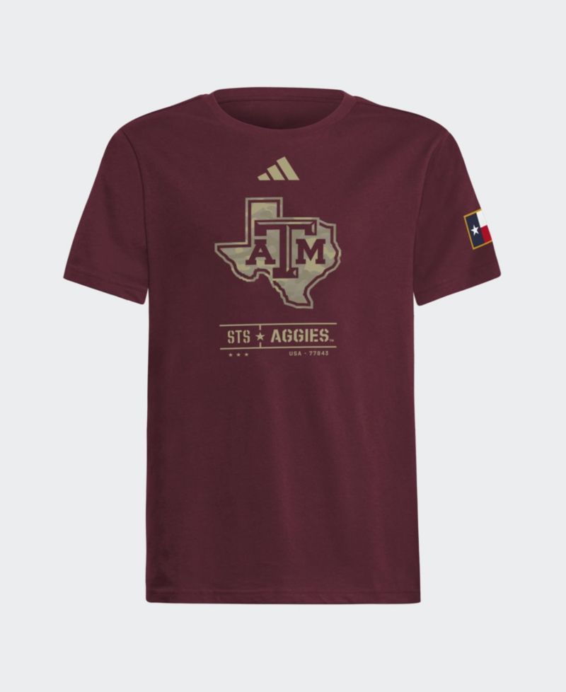 Big Boys and Girls Maroon Texas A M Aggies Honor Support T-Shirt