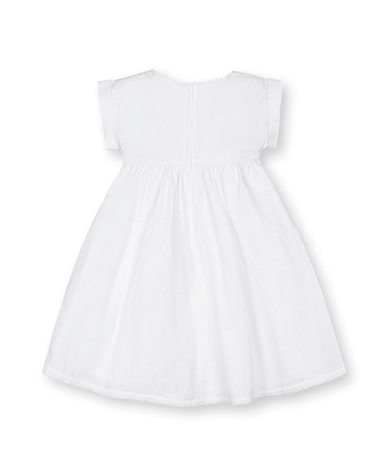 Toddler Girls Hope and Henry Sleeveless Crochet Detail Empire Waist Seersucker Dress