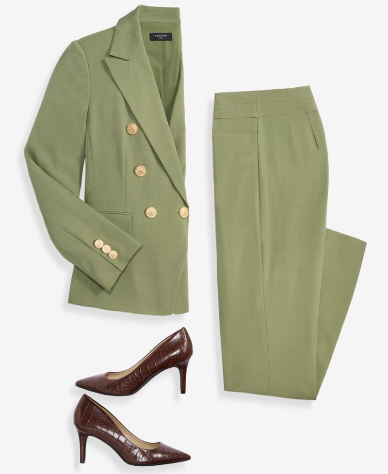 Double-Breasted Blazer & Flare Pants