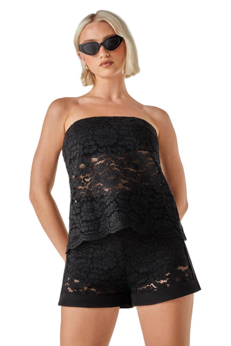 Women's Bandeau Lace Tailored Top