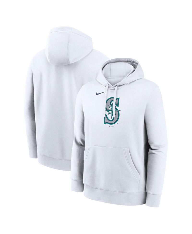 Men's White Seattle Mariners Logo Club Hoodie