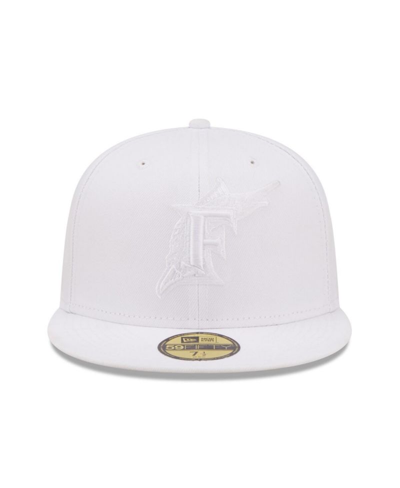 Men's Miami Marlins White on White 59FIFTY Fitted Hat