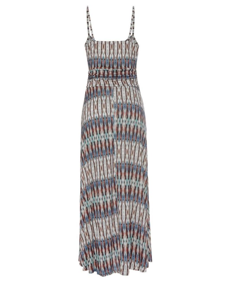 Women's Printed Side-Slit Scoop Neck Maxi Dress