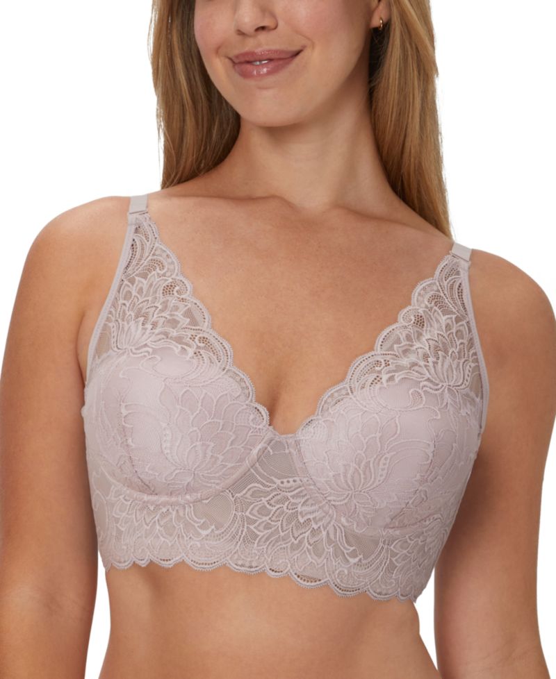 Women's Pure Comfort Lace & Mesh Longline Wireless Bralette DM1188