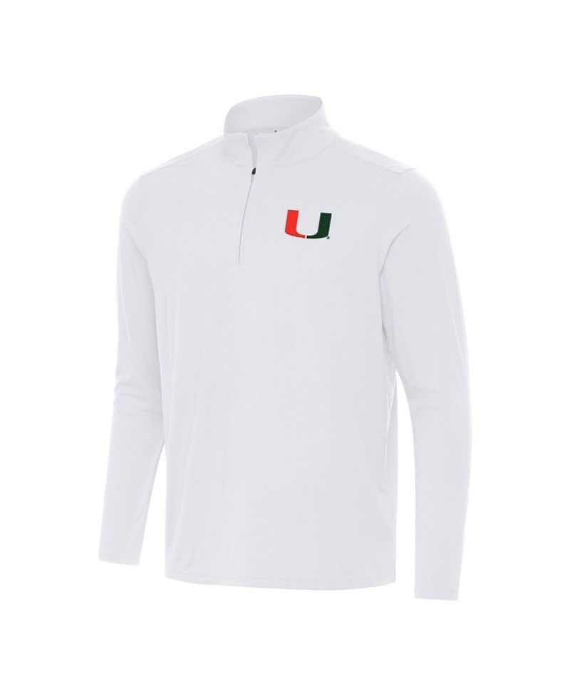 Men's White Miami Hurricanes Intent Quarter-Zip