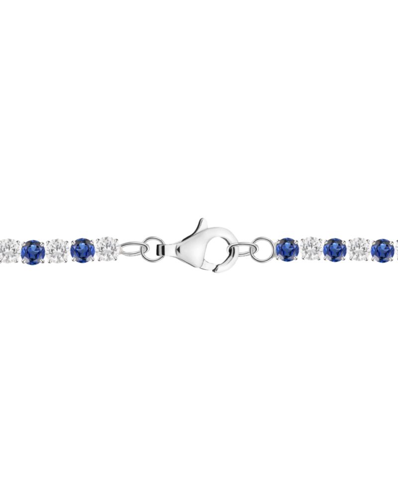 Lab-Grown Blue Sapphire (3-1/6 ct. t.w.) and Lab-Grown White Sapphire (3-1/6 ct. t.w.) Bracelet in Sterling Silver (Also Available in Multi-Stone)