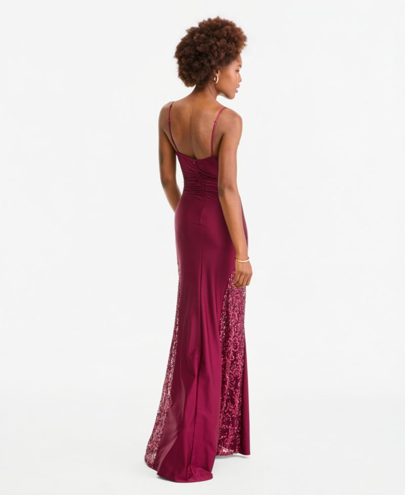 Juniors' Cowl Neck Gown
