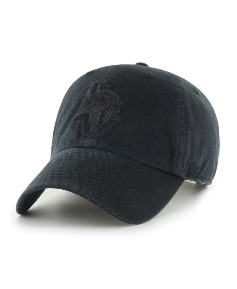 Men's '47 Black Minnesota Vikings Tonal Clean Up Adjustable Hat