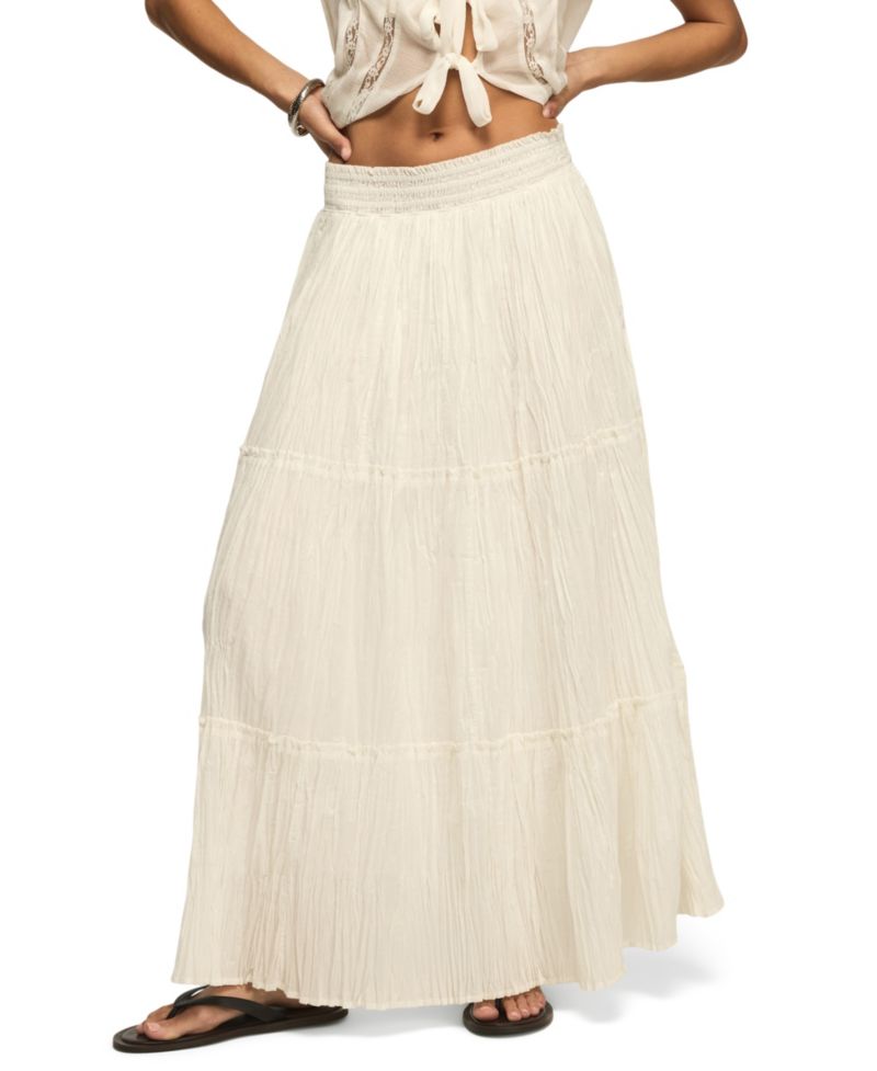 Women's Tiered Broomstick Pull-On Maxi Skirt
