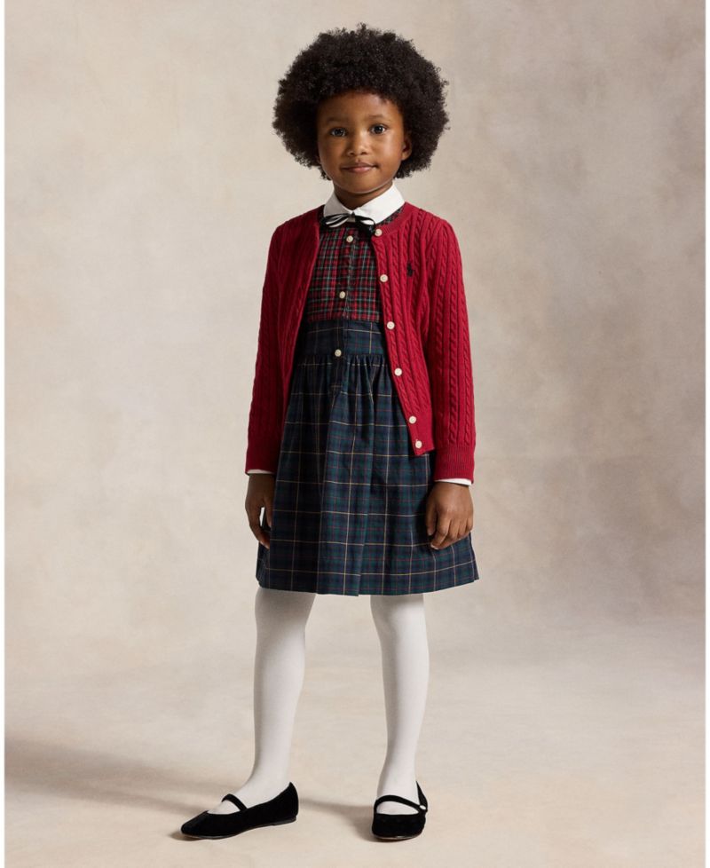 Girls' 2T-6X Mini-Cable Cardigan
