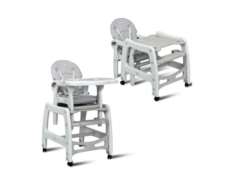 Girls 3-in-1 High Chair with Lockable Universal Wheels