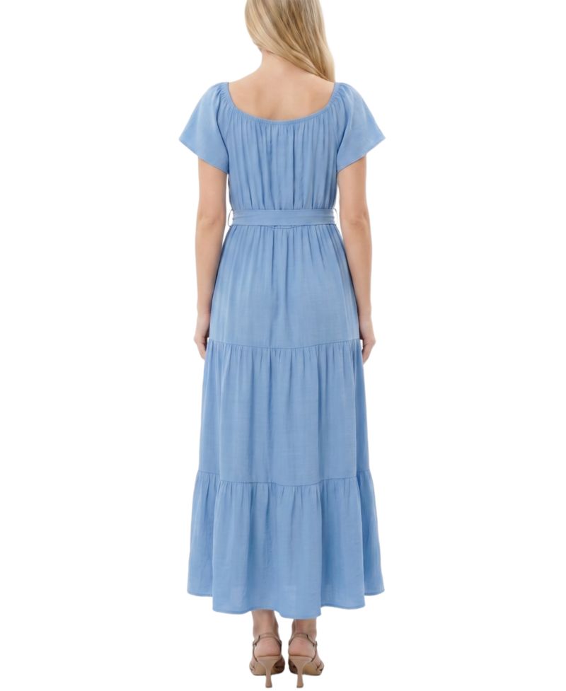 Petite Off-The-Shoulder Tiered Maxi Dress