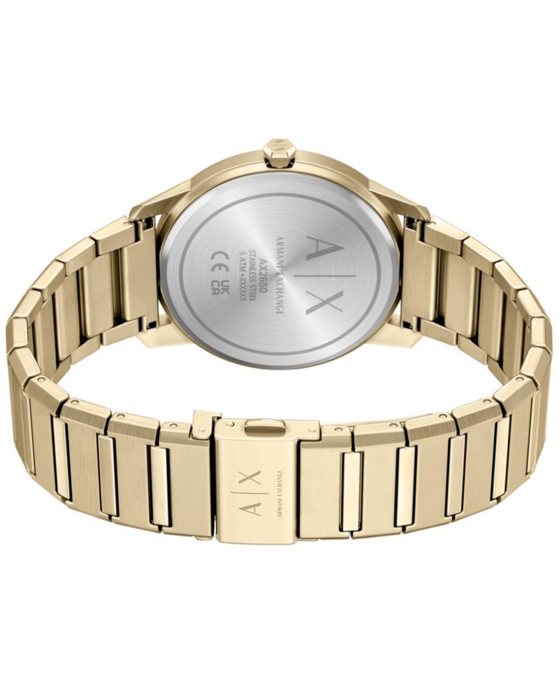 Armani Exchange Men's Quartz Three Hand Gold Stainless Steel Watch 42mm