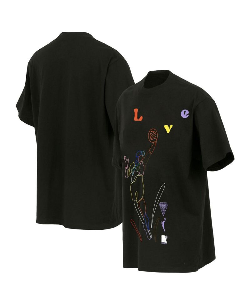 Men's and Women's Black Golden State Valkyries Love Pride Premium Heavyweight T-Shirt