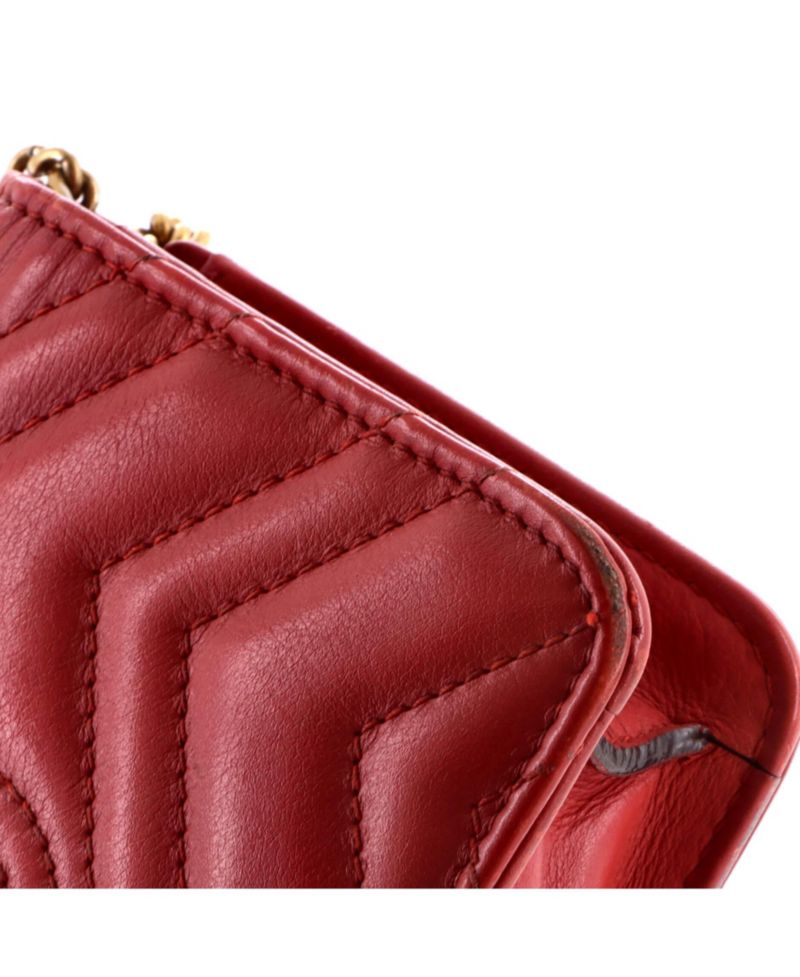 Mini GG Marmont Chain Flap Bag Matelasse Leather