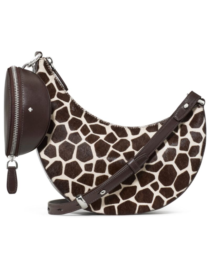 Duo Small Giraffe Print Calf Hair Crossbody Bag