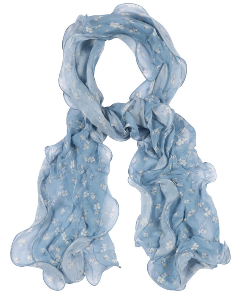 Floral Double Ruffle Scarf