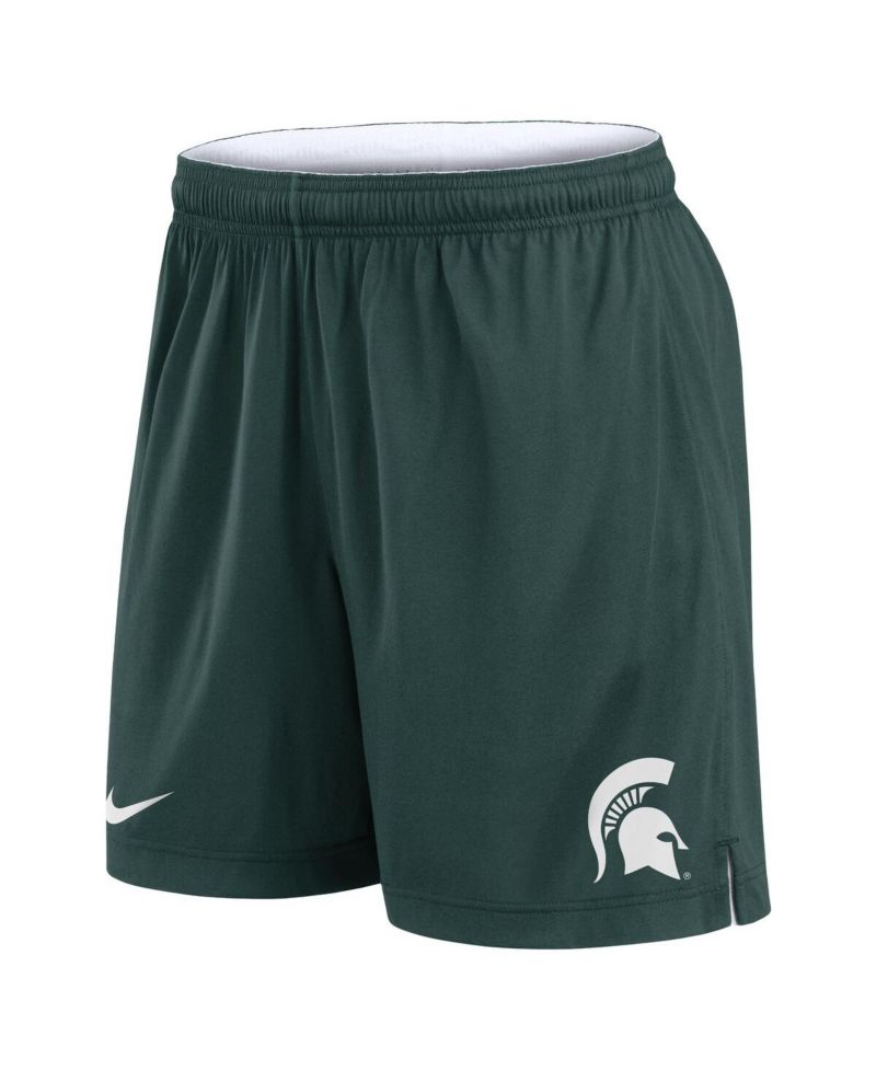 Men's White/Green Michigan State Spartans Primetime Reversible Performance Shorts