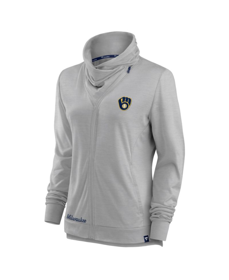 Women's Gray Milwaukee Brewers Break It Loose Full-Zip Jacket