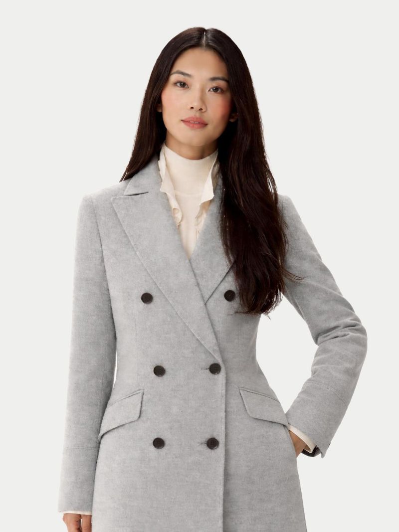 Women's Cashmere Peak Lapel Long Coat