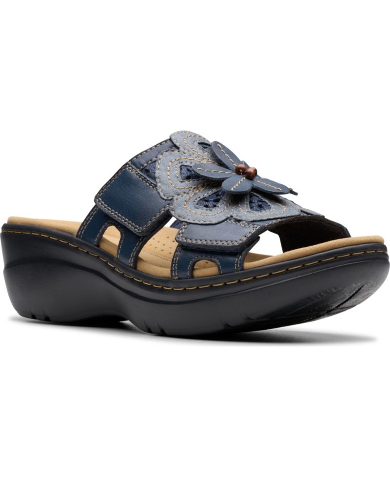 Merliah2 Belle Flower Leather Wedge Sandals