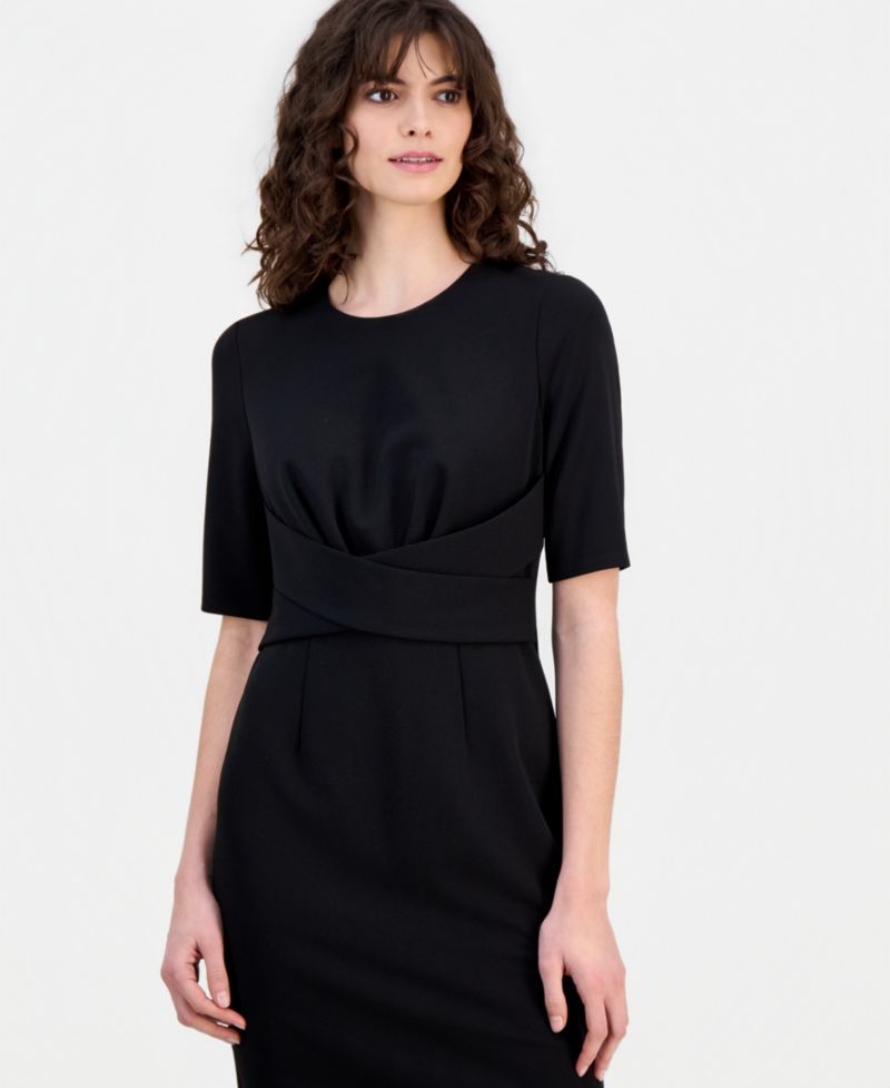 Women's Wrap-Waist Sheath Dress