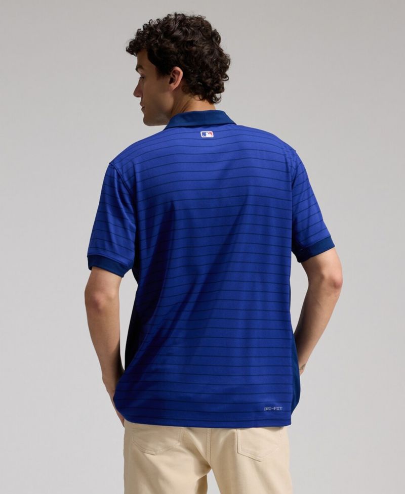 Men's Royal Los Angeles Dodgers Authentic Collection Striped Victory Dri-FIT Polo Shirt