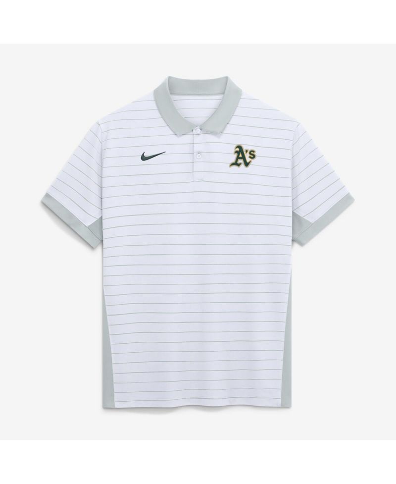 Men's White Athletics Authentic Collection Striped Victory Dri-FIT Polo Shirt