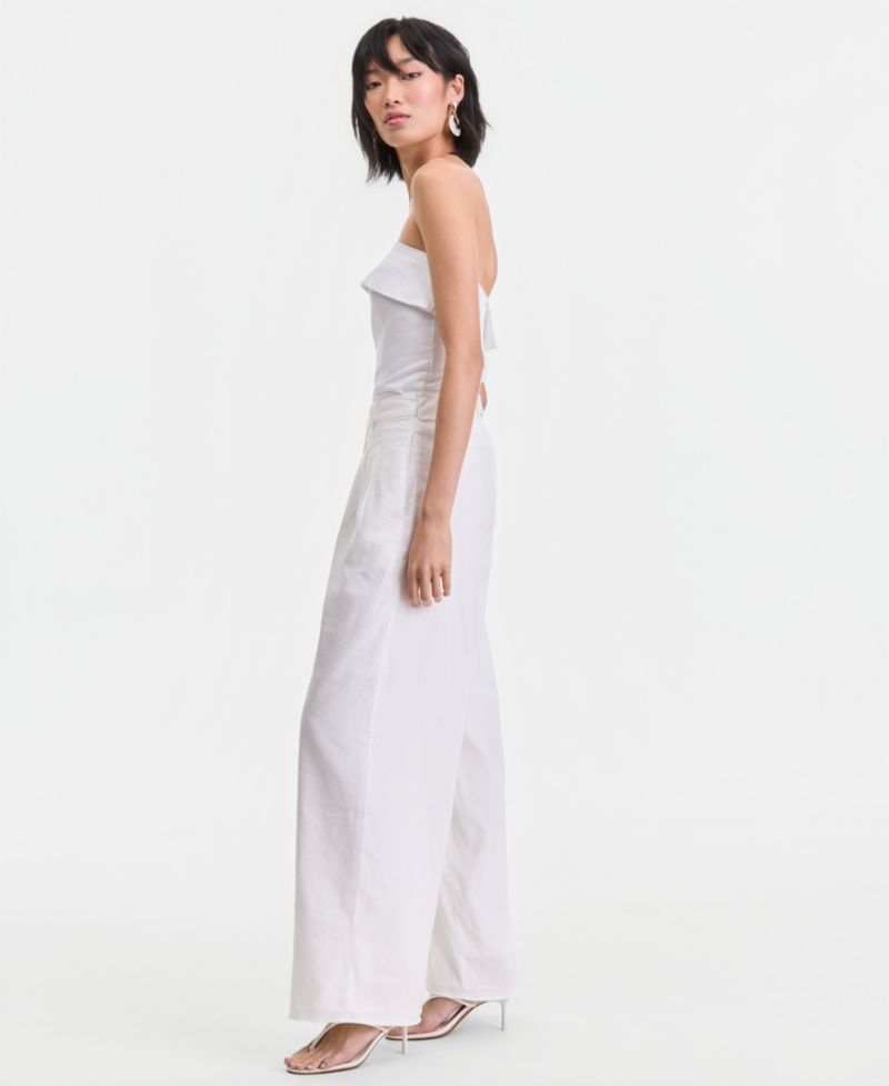 Women's Linen-Blend Wide-Leg Pants