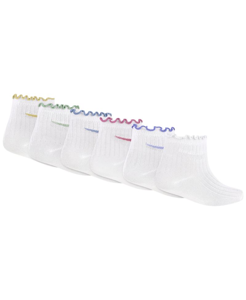 Girls' 4-7 Lettuce Ankle Socks, 6-Pack