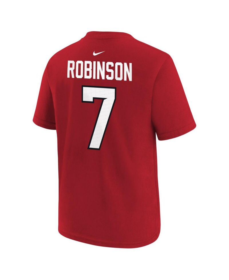 Big Boys and Girls Bijan Robinson Red Atlanta Falcons Name & Number T-Shirt