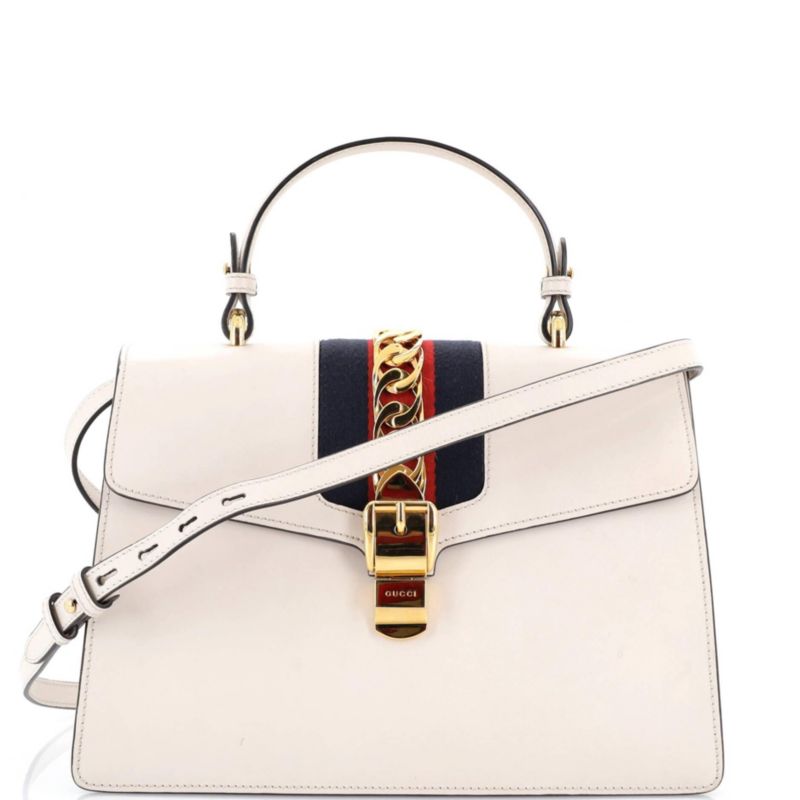 Large Sylvie Top Handle Bag Leather