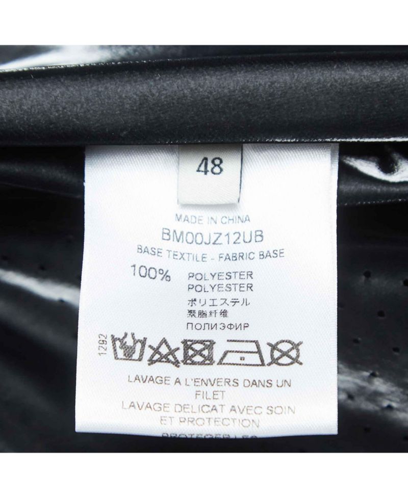 Men's Black Contrast Trim Synthetic Oversized Raincoat