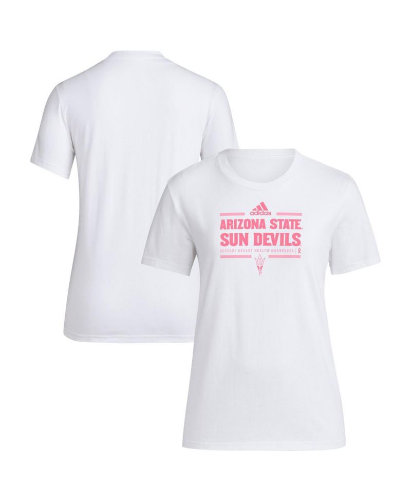 Women's White Arizona State Sun Devils 2024 Breast Cancer Awareness Pregame T-Shirt