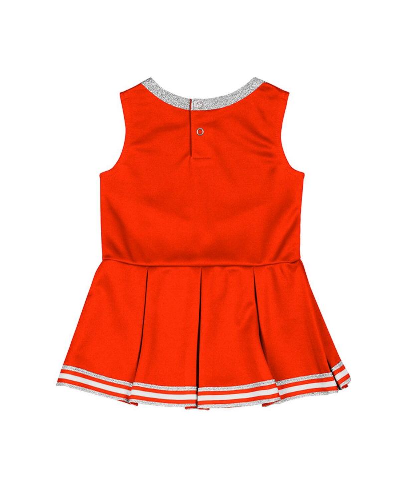 Girls Baby Boys and Girls Orange Clemson Tigers Lollipop Park Cheer Dress