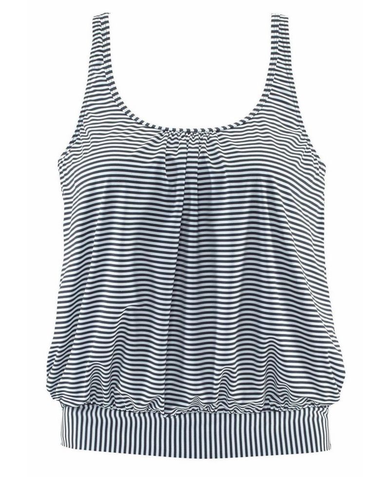 Women's Striped Loose Everyday Comfort Tankini Top