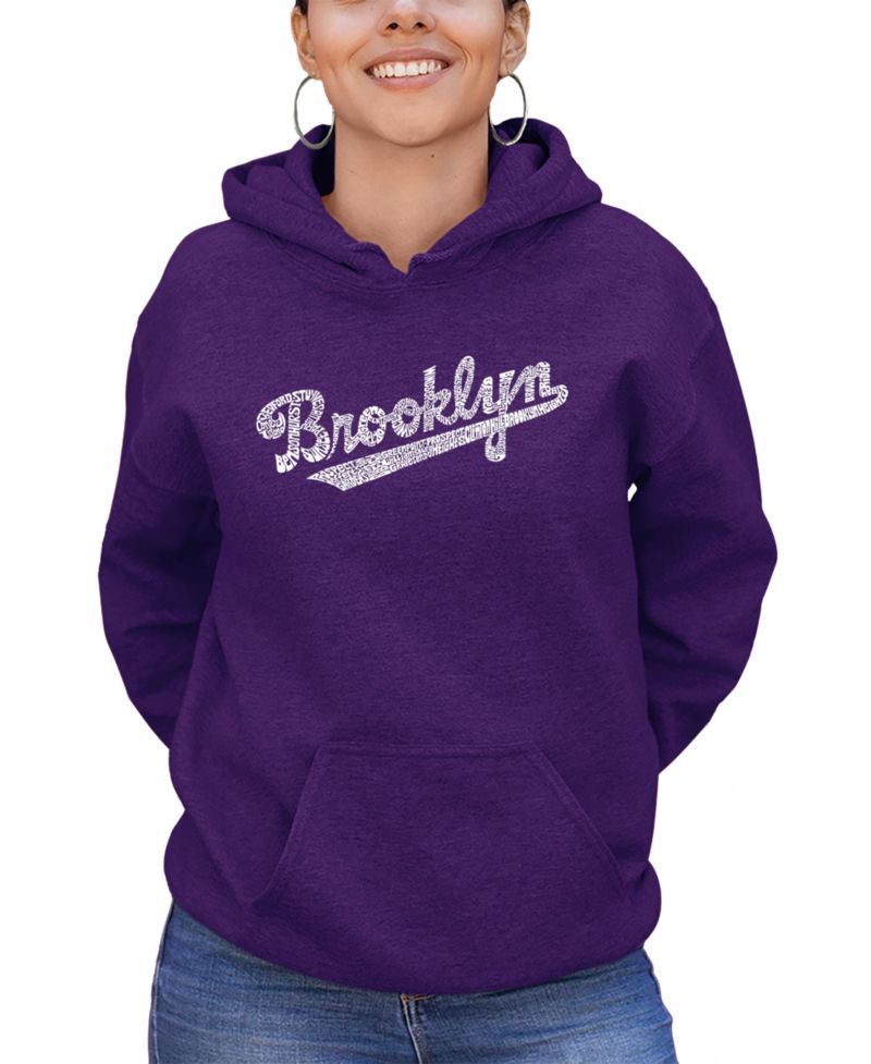 Women's Hooded Word Art Brooklyn Neighborhoods Sweatshirt Top