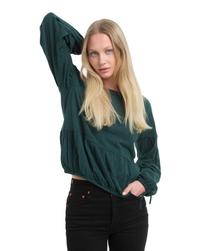 Women's Shirred Elastic Hem Tee