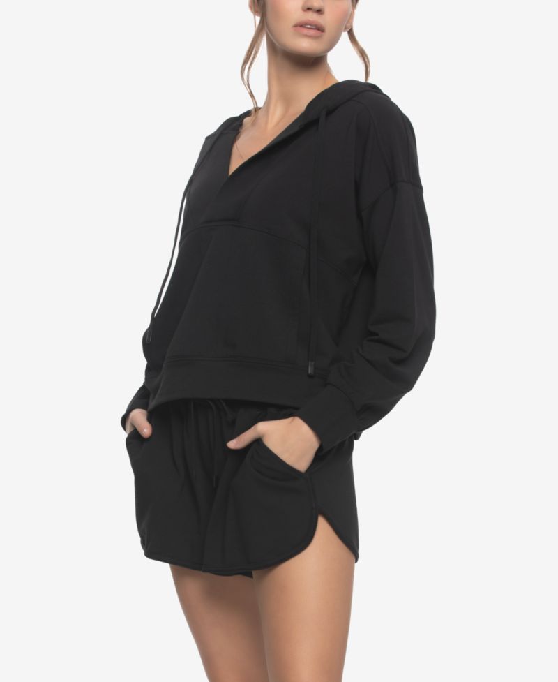 Women's Regular Kimora French Terry Hoodie Sweatshirt with Shorts
