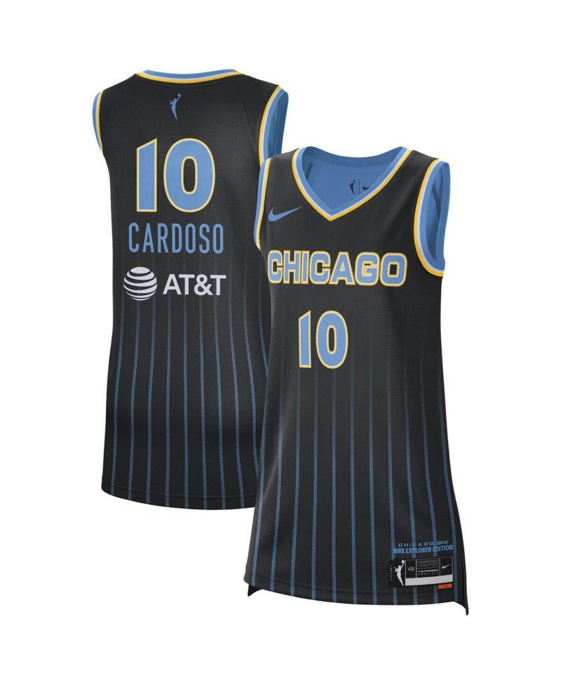 Men's and Women's Kamilla Cardoso Black Chicago Sky 2024 WNBA Draft Explorer Jersey